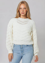 Luna Zig-Zag Knit Jumper - Ivory (Final Sale) Luna Zig-Zag Knit Jumper - Ivory (Final Sale)