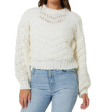 Luna Zig-Zag Knit Jumper - Ivory (Final Sale) Luna Zig-Zag Knit Jumper - Ivory (Final Sale)