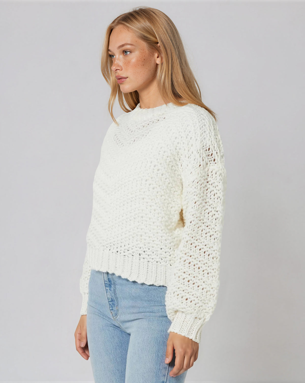 Luna Zig-Zag Knit Jumper - Ivory (Final Sale) Luna Zig-Zag Knit Jumper - Ivory (Final Sale)