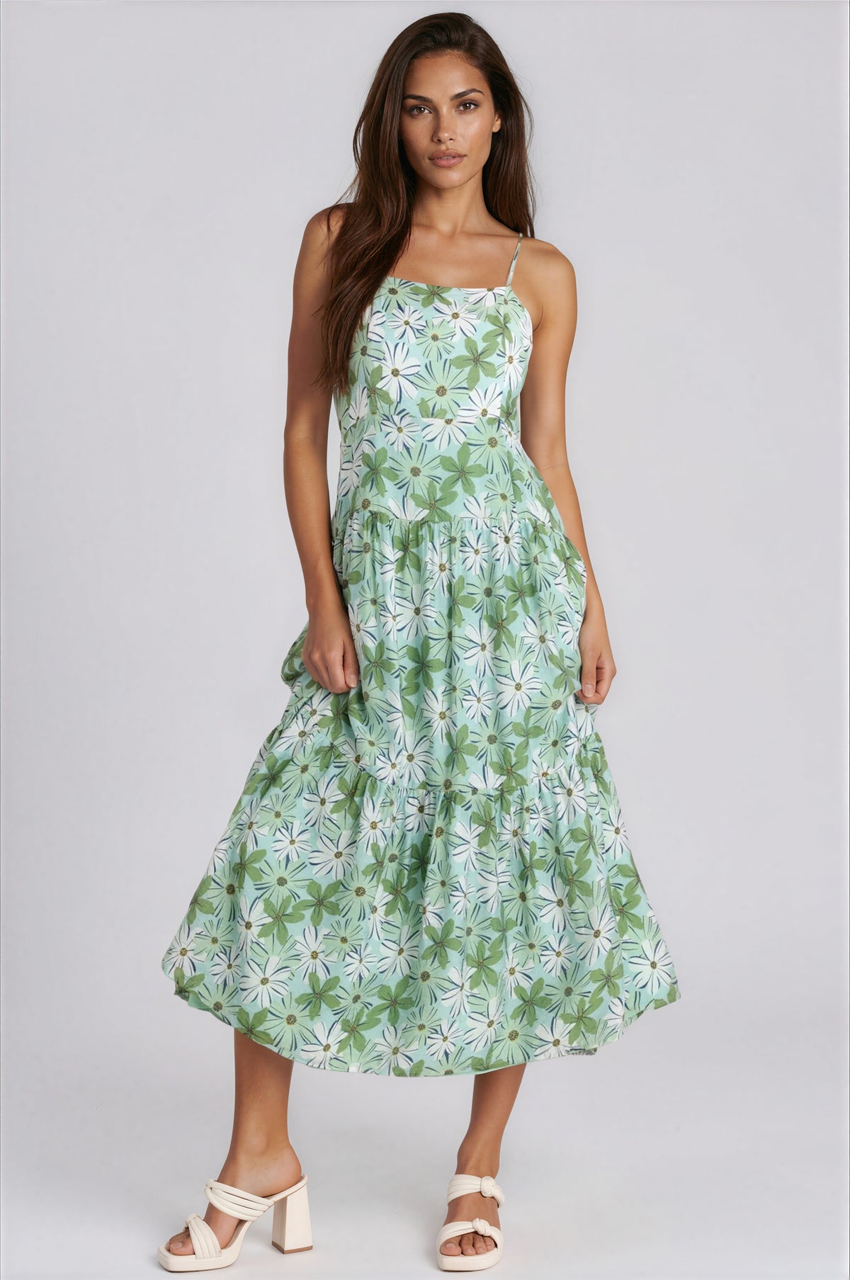 Margaux Maxi Dress - Green/White Floral (Final Sale) Margaux Maxi Dress - Green/White Floral (Final Sale)
