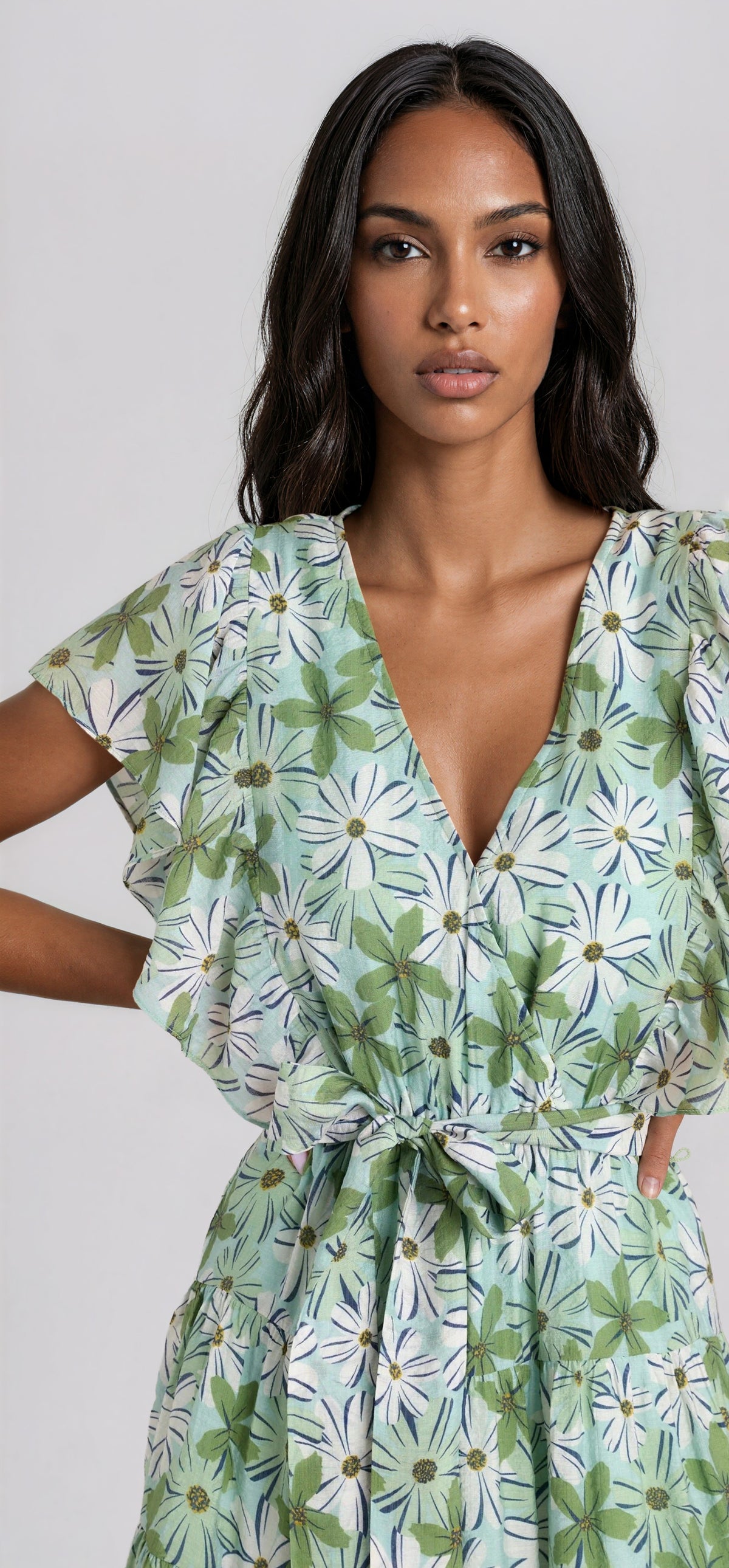 Margaux Mini Dress - Green/White Floral (Final Sale) Margaux Mini Dress - Green/White Floral (Final Sale)