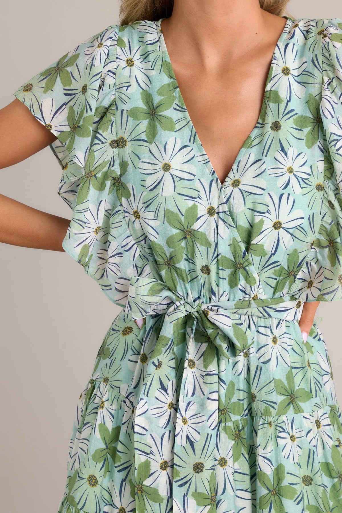 Margaux Mini Dress - Green/White Floral (Final Sale) Margaux Mini Dress - Green/White Floral (Final Sale)