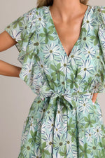 Margaux Mini Dress - Green/White Floral (Final Sale) Margaux Mini Dress - Green/White Floral (Final Sale)
