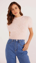 Millie Fluffy Knit Tee - Blush Pink (Final Sale) Millie Fluffy Knit Tee - Blush Pink (Final Sale)