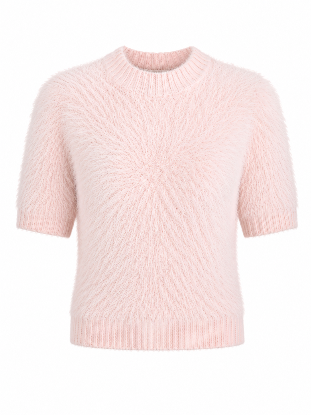 Millie Fluffy Knit Tee - Blush Pink (Final Sale) Millie Fluffy Knit Tee - Blush Pink (Final Sale)
