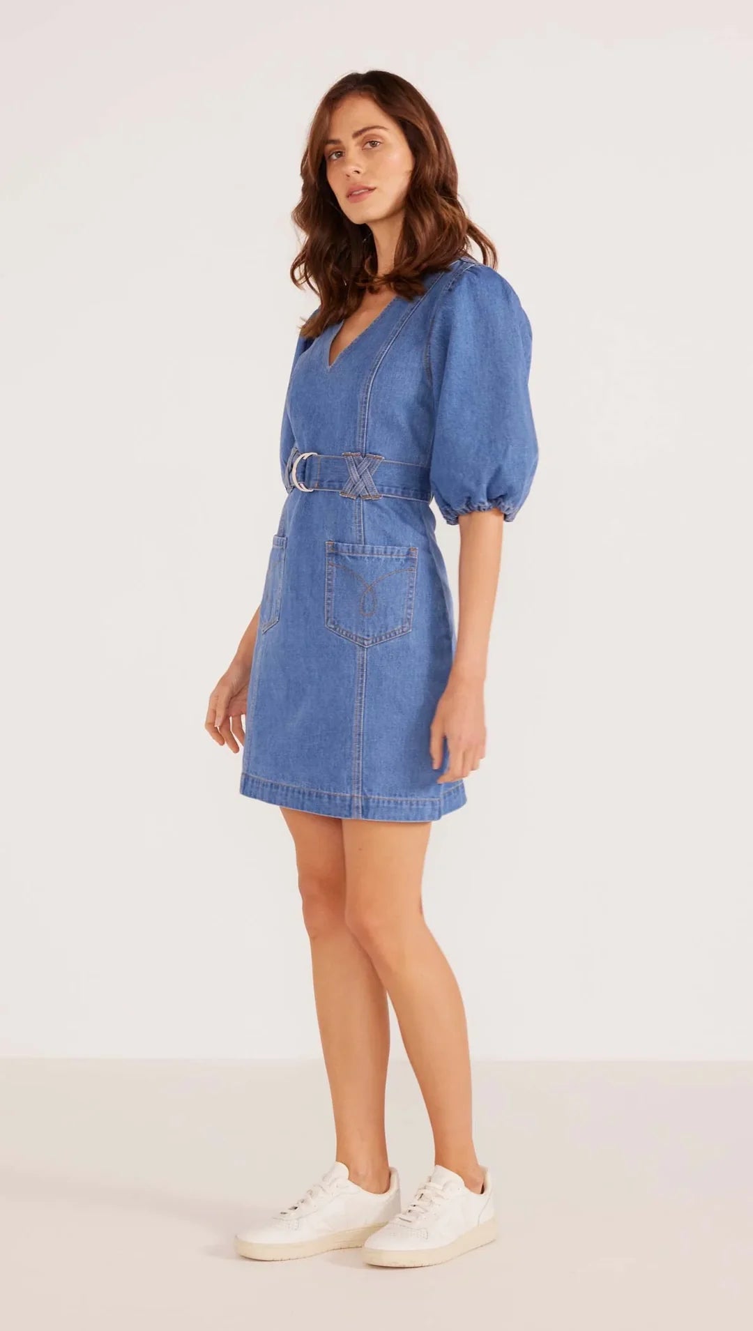 Peyton Denim Mini Dress - Denim Blue (Final Sale) Peyton Denim Mini Dress - Denim Blue (Final Sale)