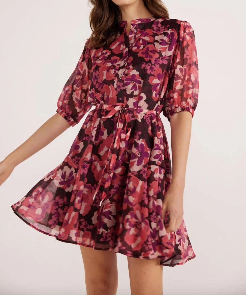 Savannah Mini Dress - Painterly Blooms (Final Sale) Savannah Mini Dress - Painterly Blooms (Final Sale)