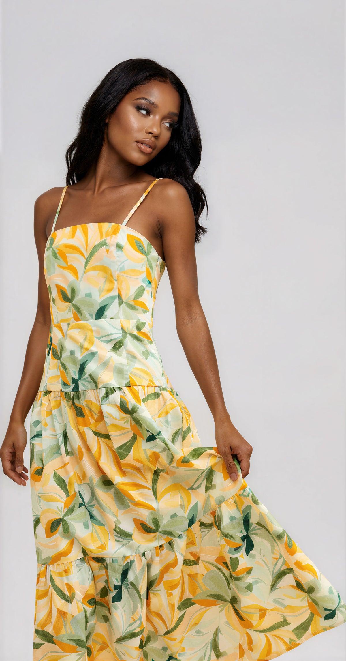 Solstice Tiered Midi Dress - Tropical (Final Sale) Solstice Tiered Midi Dress - Tropical (Final Sale)