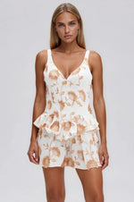 Botanical Poplin Mini Skirt – Off White Botanical Poplin Mini Skirt – Off White