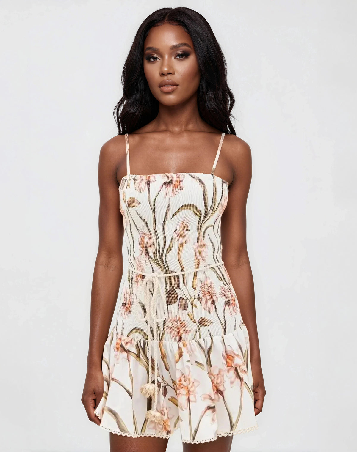 Botanic Retro Mini Dress – Off White Botanic Retro Mini Dress – Off White