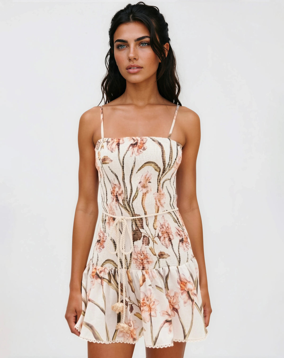 Botanic Retro Mini Dress – Off White Botanic Retro Mini Dress – Off White