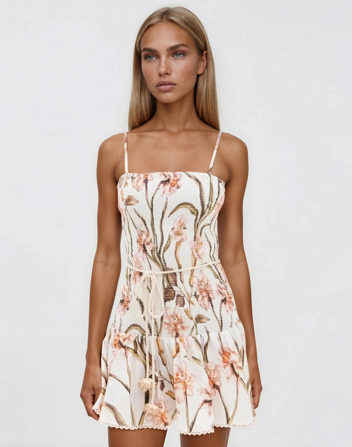 Botanic Retro Mini Dress – Off White Botanic Retro Mini Dress – Off White
