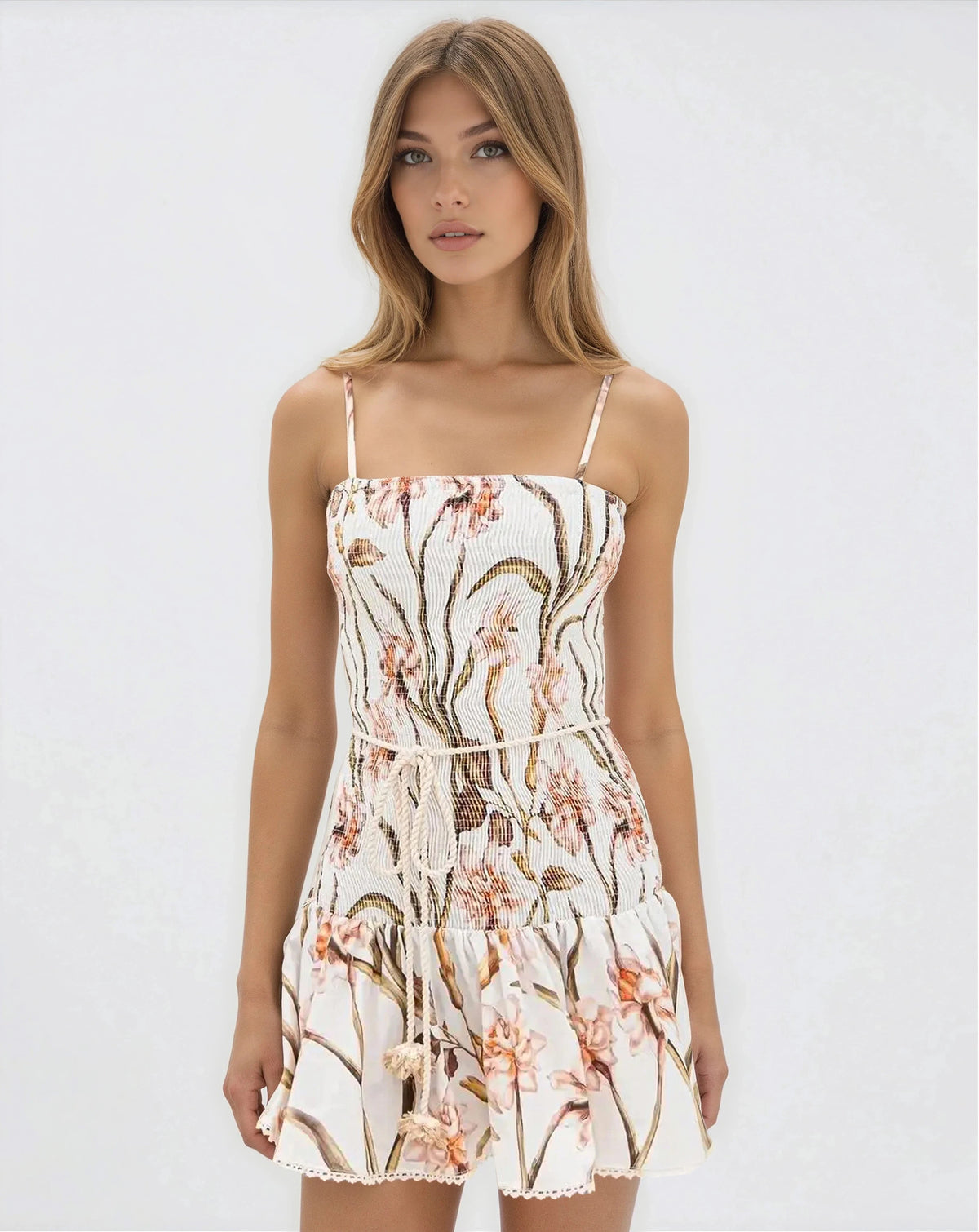 Botanic Retro Mini Dress – Off White Botanic Retro Mini Dress – Off White