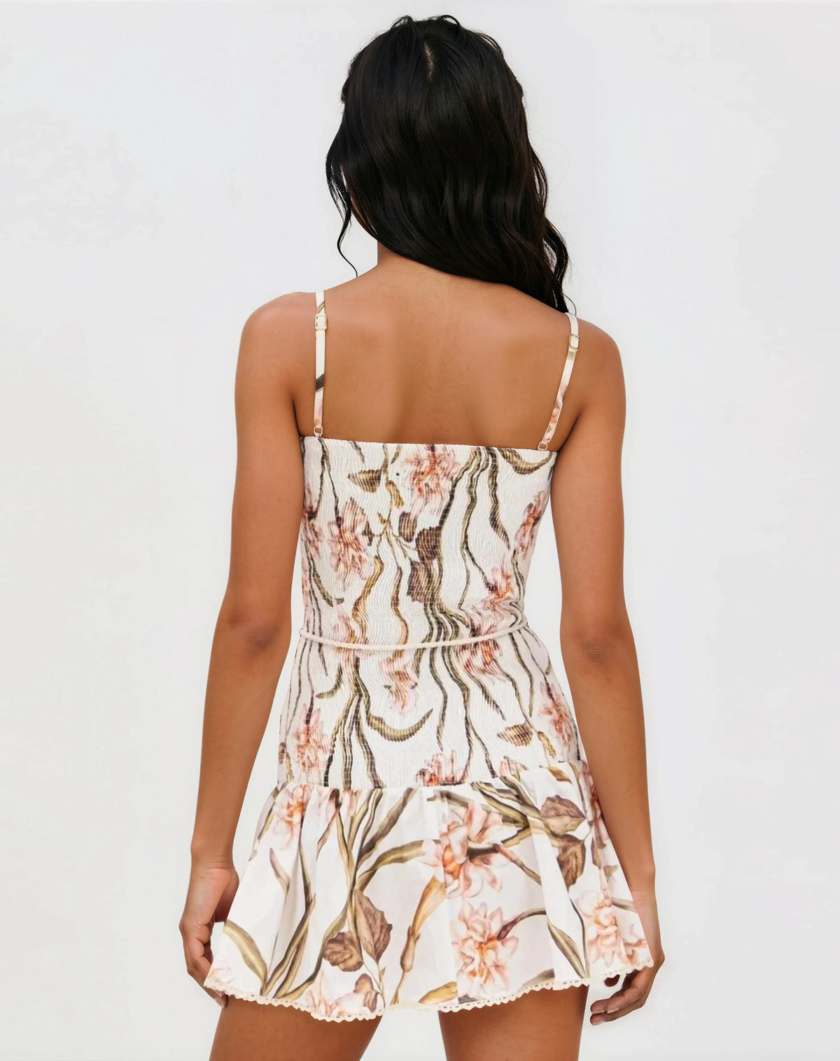 Botanic Retro Mini Dress – Off White Botanic Retro Mini Dress – Off White
