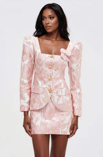 Petal Jacquard Jacket & Skirt Set – Pink (Final Sale) Petal Jacquard Jacket & Skirt Set – Pink (Final Sale)