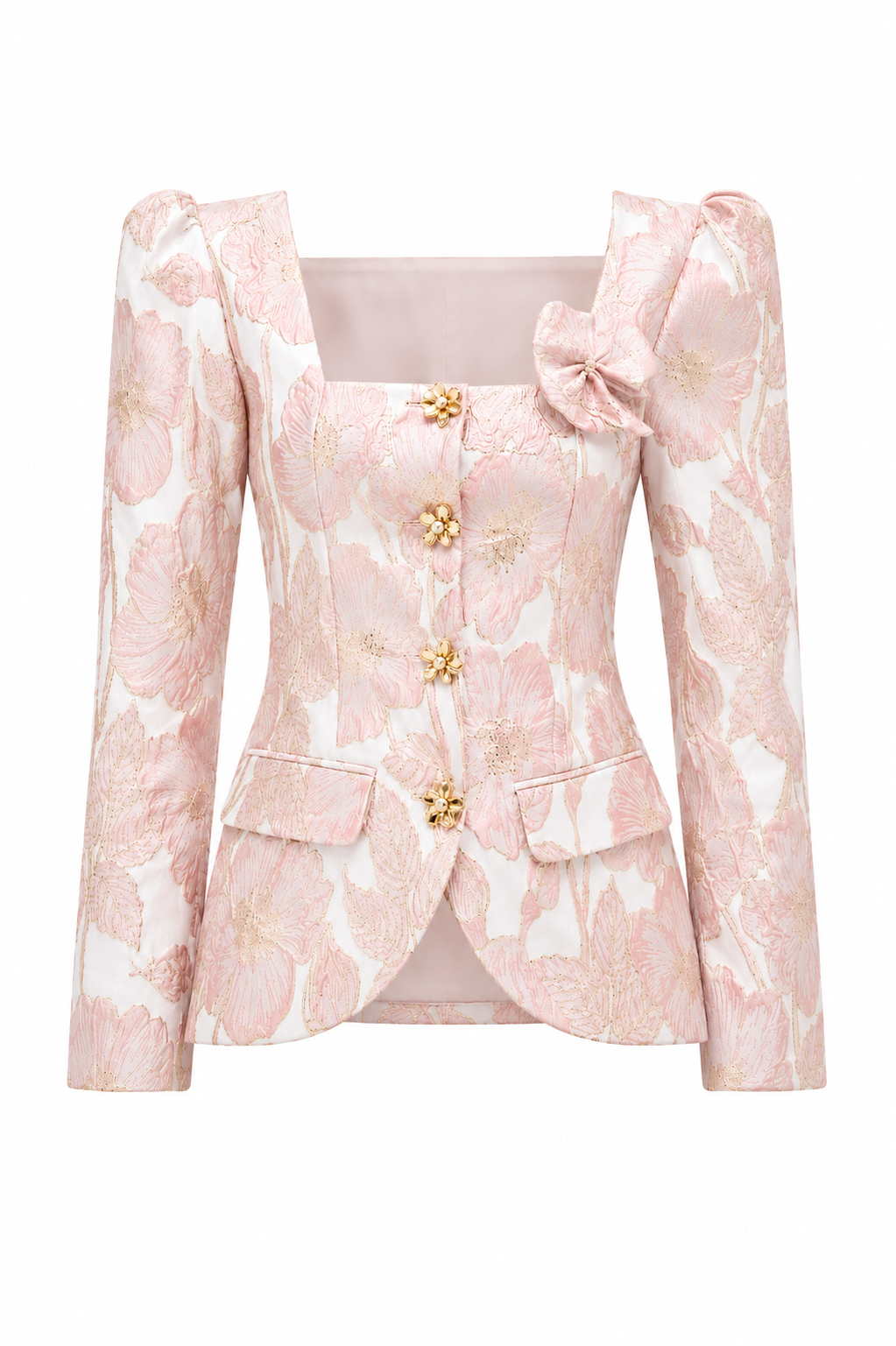 Petal Jacquard Jacket – Pink (Final Sale) Petal Jacquard Jacket – Pink (Final Sale)