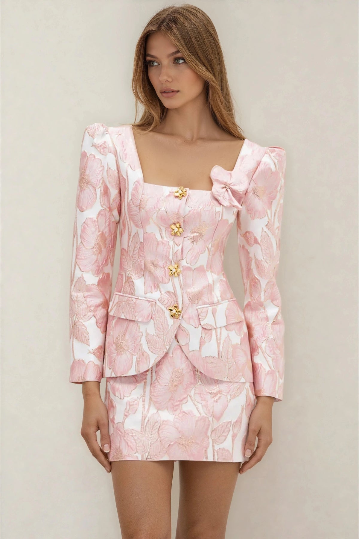 Petal Jacquard Jacket – Pink Petal Jacquard Jacket – Pink