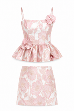 Petal Jacquard Top & Skirt Set – Pink (Final Sale) Petal Jacquard Top & Skirt Set – Pink (Final Sale)