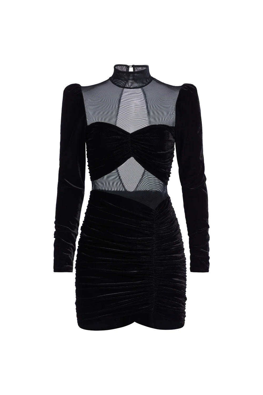 Velvet and Stretch Tulle Mini Dress - Black(Final Sale) Velvet and Stretch Tulle Mini Dress - Black(Final Sale)
