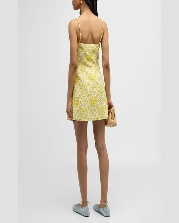 Addie Sleeveless Mini Dress – Bright Lemon Positano (Final Sale) Addie Sleeveless Mini Dress – Bright Lemon Positano (Final Sale)