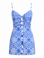 Addie Sleeveless Mini Dress – Spring Navy Positano (Final Sale) Addie Sleeveless Mini Dress – Spring Navy Positano (Final Sale)