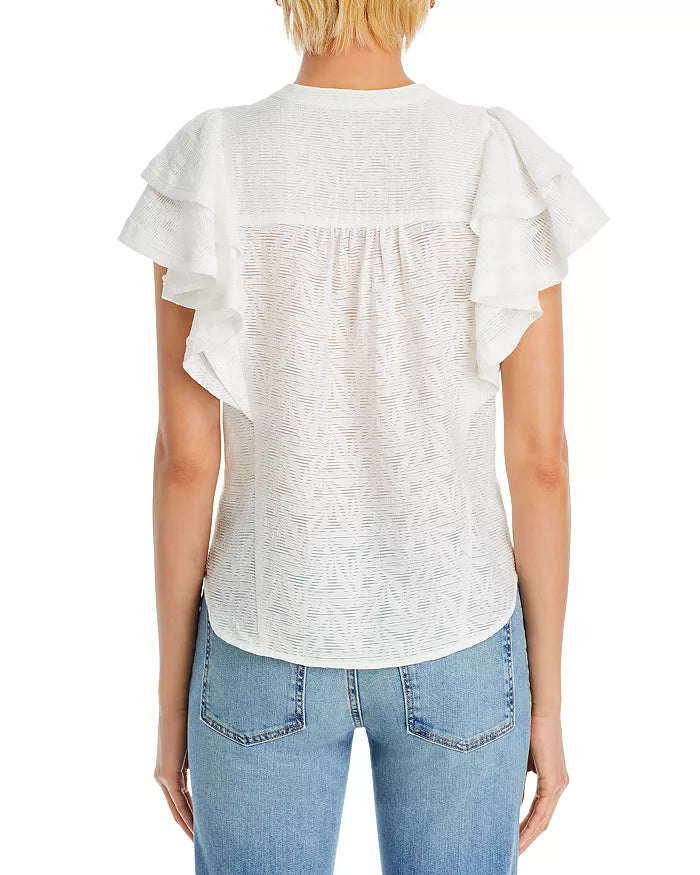 Giavanna Blouse - White Springtime Burnout (Final Sale) Giavanna Blouse - White Springtime Burnout (Final Sale)