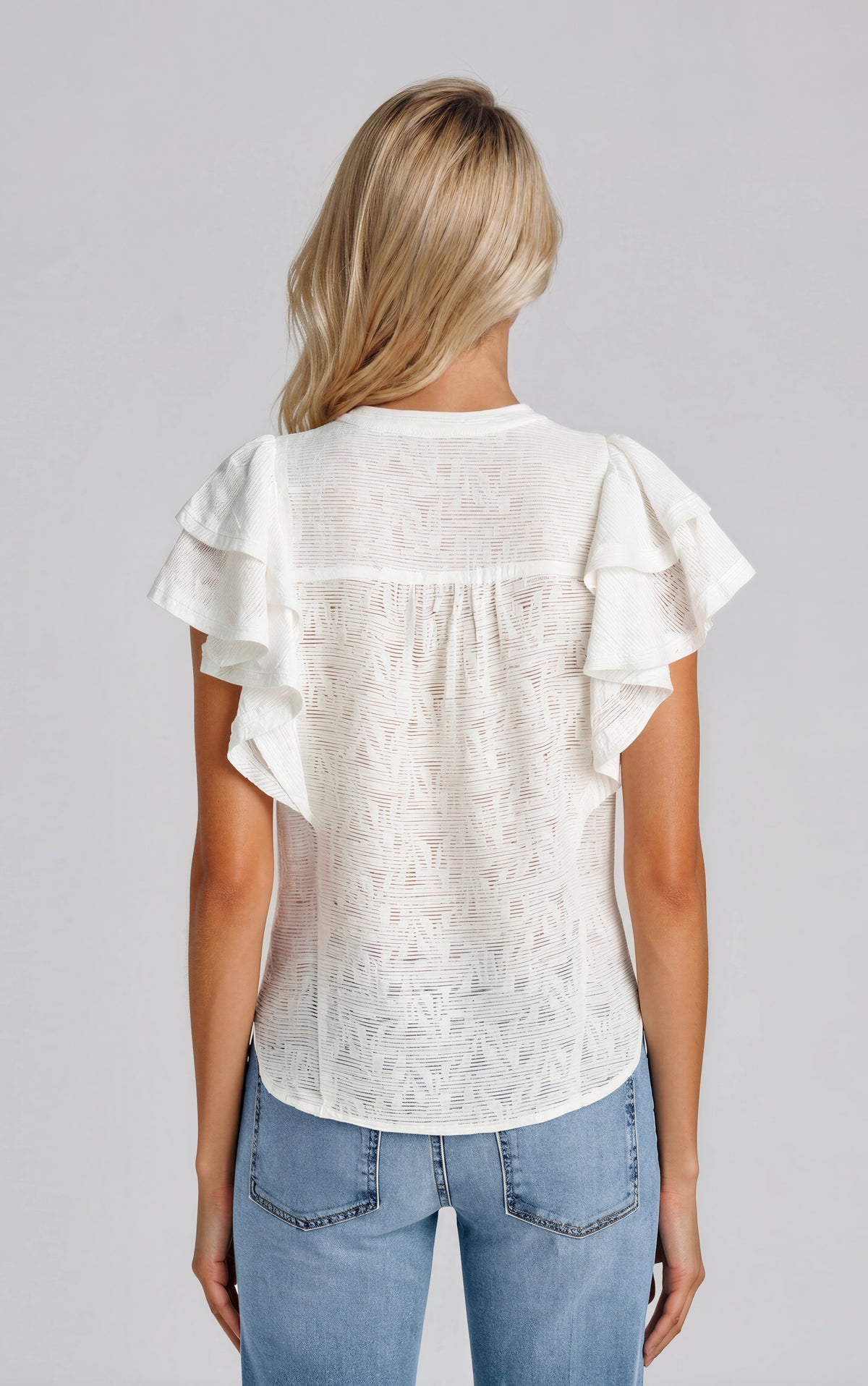 Giavanna Blouse - White Springtime Burnout (Final Sale) Giavanna Blouse - White Springtime Burnout (Final Sale)