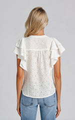 Giavanna Blouse - White Springtime Burnout (Final Sale) Giavanna Blouse - White Springtime Burnout (Final Sale)