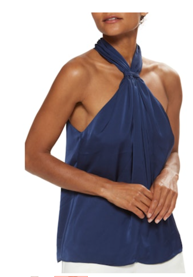 Maia Gather Sleeveless Top - Spring Navy (Final Sale) Maia Gather Sleeveless Top - Spring Navy (Final Sale)