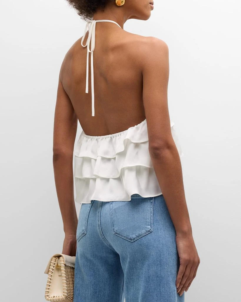 Minnie Ruffle Halter Top – White (Final Sale) Minnie Ruffle Halter Top – White (Final Sale)