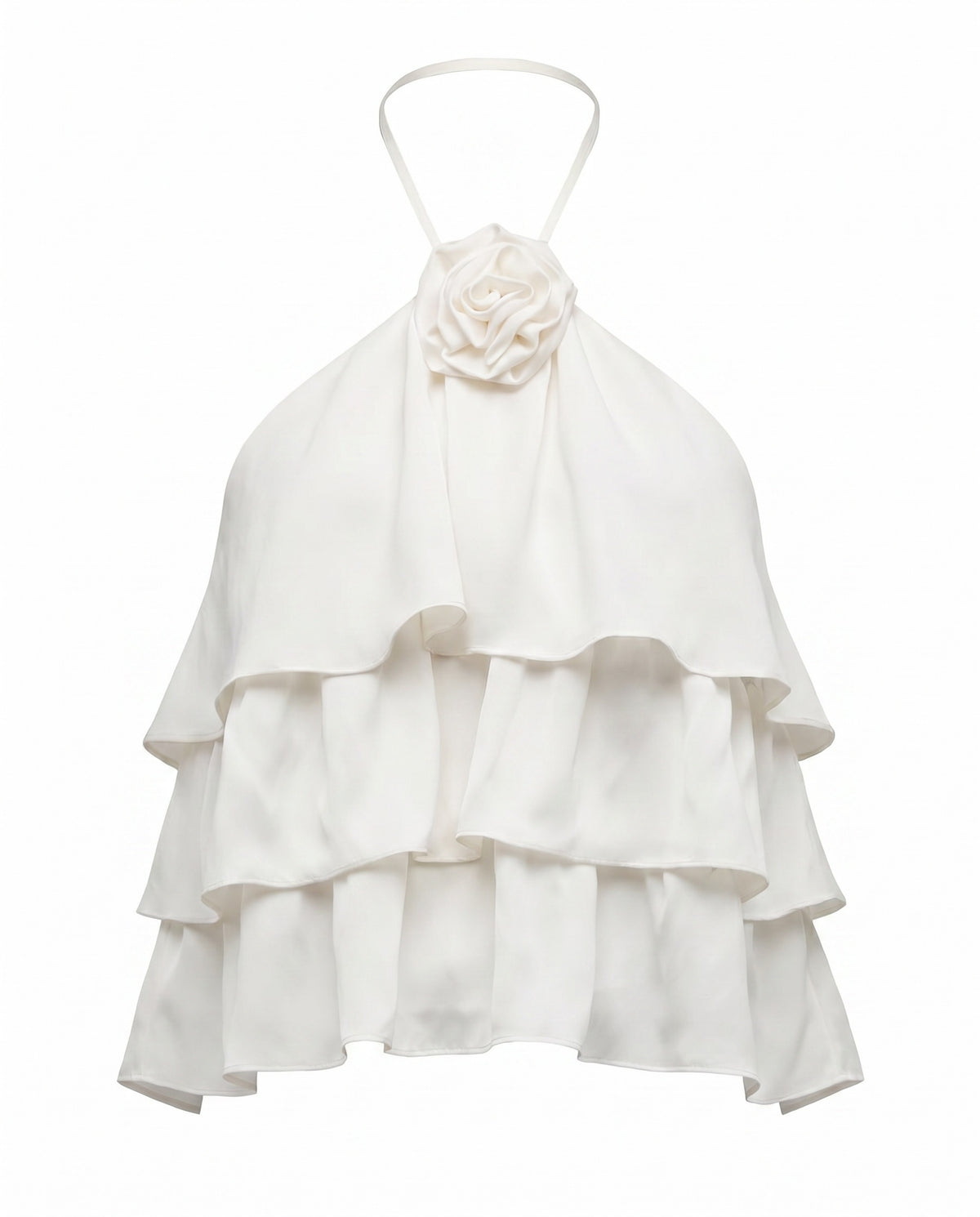 Minnie Ruffle Halter Top – White (Final Sale) Minnie Ruffle Halter Top – White (Final Sale)