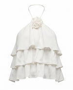 Minnie Ruffle Halter Top – White (Final Sale) Minnie Ruffle Halter Top – White (Final Sale)