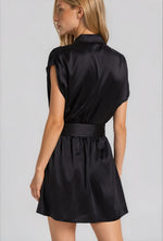 Nava Stretch Silk Mini Dress - Black (Final Sale) Nava Stretch Silk Mini Dress - Black (Final Sale)