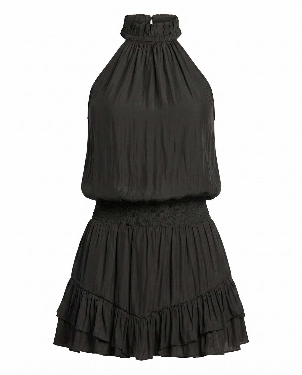 Naya Sleeveless Smocked Mini Dress - Black Naya Sleeveless Smocked Mini Dress - Black
