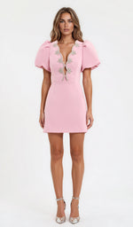 Harlynn Puff Sleeve Mini – Pink Harlynn Puff Sleeve Mini – Pink