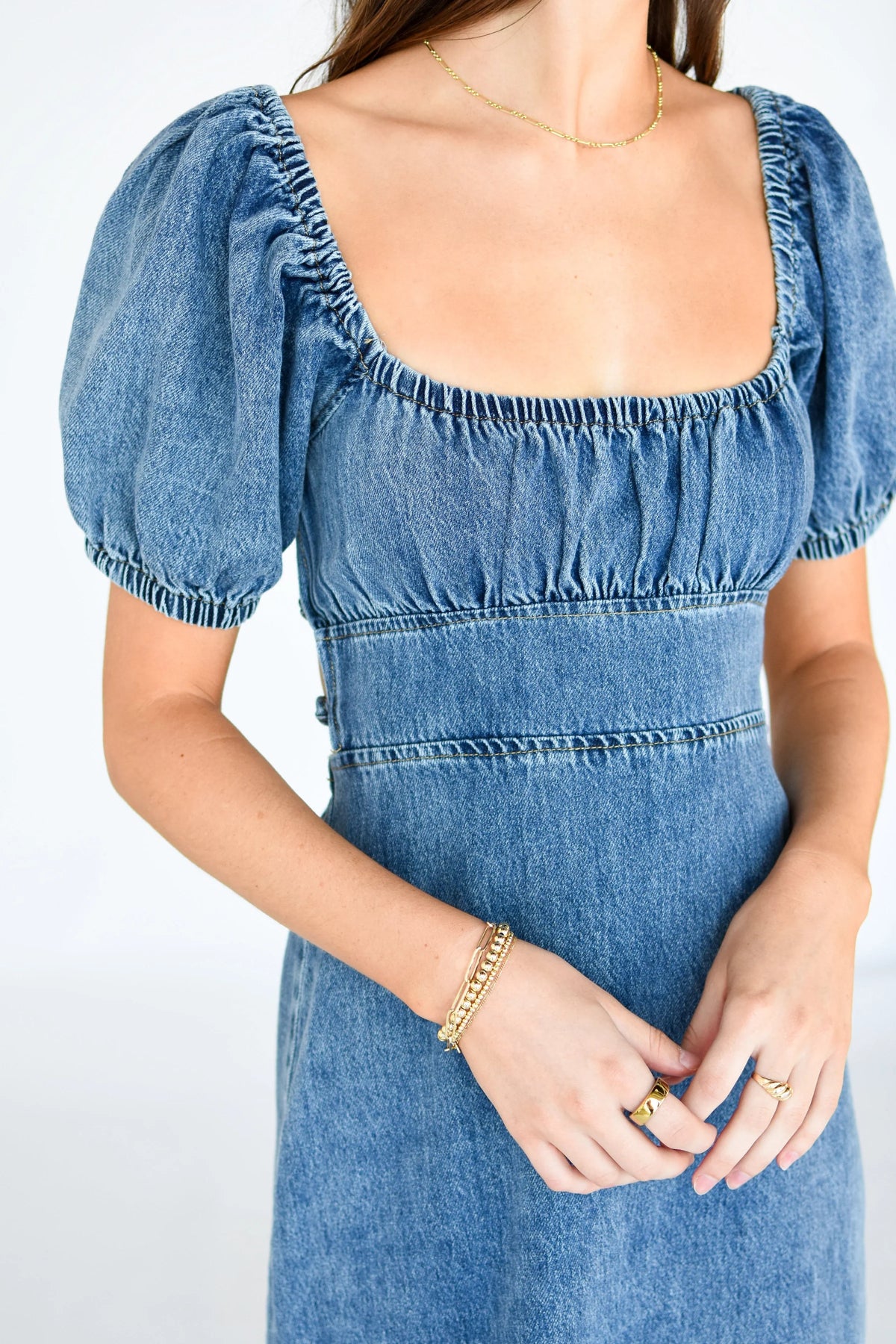 Ashton Dress - Medium Wash Denim (Final Sale) Ashton Dress - Medium Wash Denim (Final Sale)