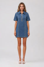 Ashton Shift Dress - Medium Wash Denim (Final Sale) Ashton Shift Dress - Medium Wash Denim (Final Sale)