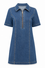 Ashton Shift Dress - Medium Wash Denim (Final Sale) Ashton Shift Dress - Medium Wash Denim (Final Sale)