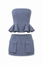 Paule Bustier Set - Denim (Final Sale) Paule Bustier Set - Denim (Final Sale)