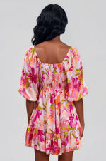 Abigal Floral Evy Sweetheart Mini Dress - Coral Multi (Final Sale) Abigal Floral Evy Sweetheart Mini Dress - Coral Multi (Final Sale)