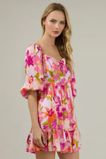 Abigal Floral Evy Sweetheart Mini Dress - Coral Multi (Final Sale) Abigal Floral Evy Sweetheart Mini Dress - Coral Multi (Final Sale)
