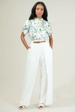 Clove Garden Floral Puff Sleeve Top - White/Pink/Green (Final Sale) Clove Garden Floral Puff Sleeve Top - White/Pink/Green (Final Sale)