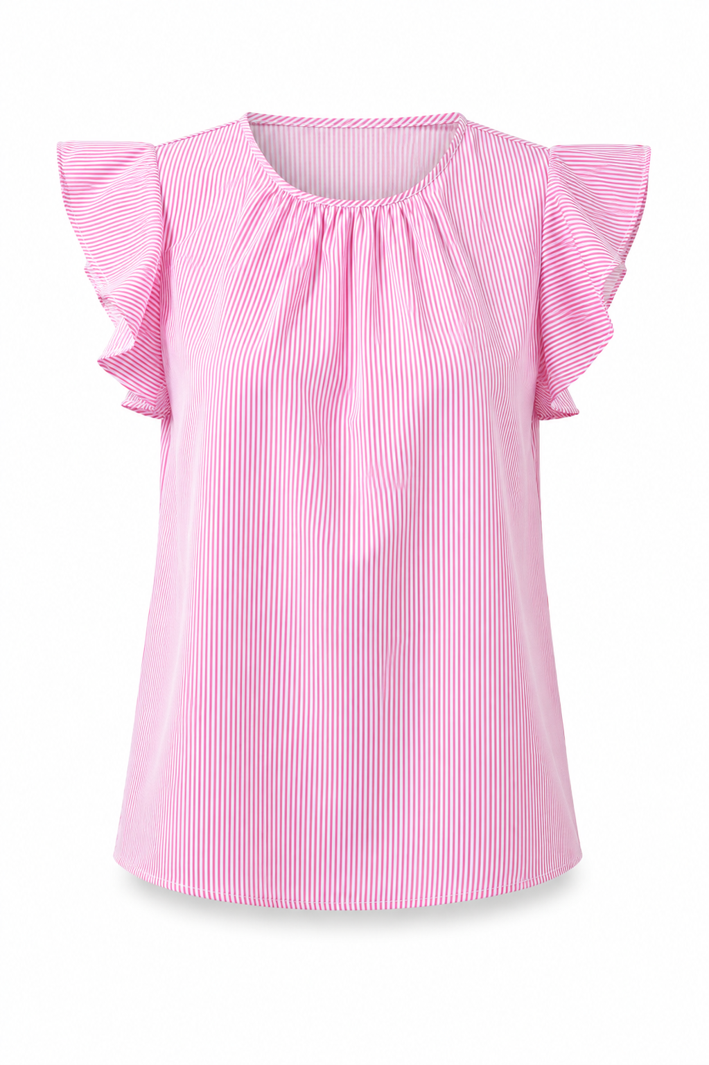 Hermas Striped Ruffle Top Curve - Fuchsia (Final Sale) Hermas Striped Ruffle Top Curve - Fuchsia (Final Sale)