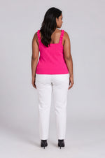 High Roller Ruffle Strap Ribbed Knit Tank Curve - Fuchsia (Final Sale) High Roller Ruffle Strap Ribbed Knit Tank Curve - Fuchsia (Final Sale)