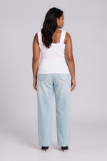 High Roller Ruffle Strap Ribbed Knit Tank Curve - White (Final Sale) High Roller Ruffle Strap Ribbed Knit Tank Curve - White (Final Sale)