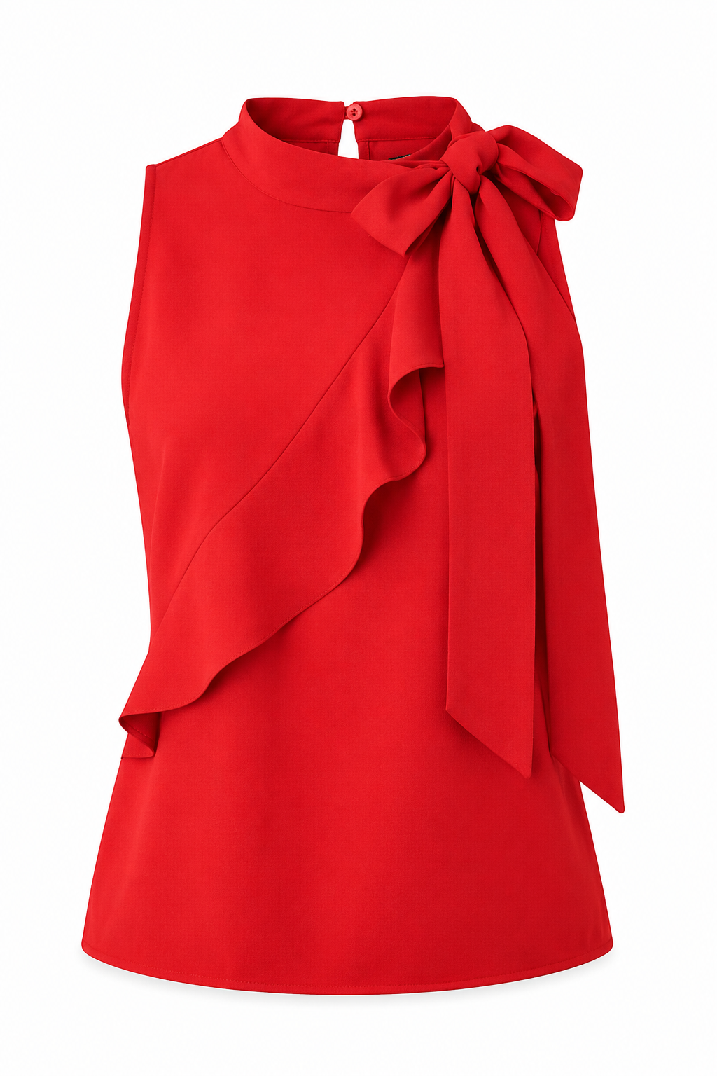 Hustler Sleeveless Neck Tie Blouse Curve - Red (Final Sale) Hustler Sleeveless Neck Tie Blouse Curve - Red (Final Sale)