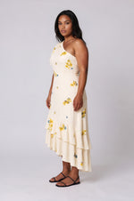 Melba Floral One Shoulder Asymmetrical Dress Curve - Ivory/Yellow/Blue (Final Sale) Melba Floral One Shoulder Asymmetrical Dress Curve - Ivory/Yellow/Blue (Final Sale)