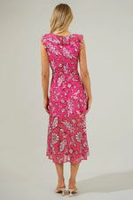 Patricia Passion Sleeveless Ruffle Midi Dress - Pink Multi (Final Sale) Patricia Passion Sleeveless Ruffle Midi Dress - Pink Multi (Final Sale)