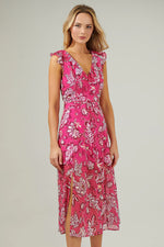 Patricia Passion Sleeveless Ruffle Midi Dress - Pink Multi (Final Sale) Patricia Passion Sleeveless Ruffle Midi Dress - Pink Multi (Final Sale)