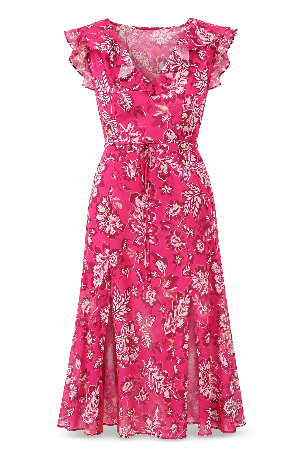 Patricia Passion Sleeveless Ruffle Midi Dress - Pink Multi (Final Sale) Patricia Passion Sleeveless Ruffle Midi Dress - Pink Multi (Final Sale)